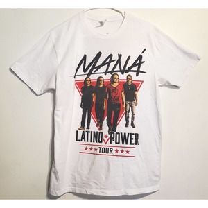 Mana Latino Power Tour Concert Shirt Medium white 2-sided